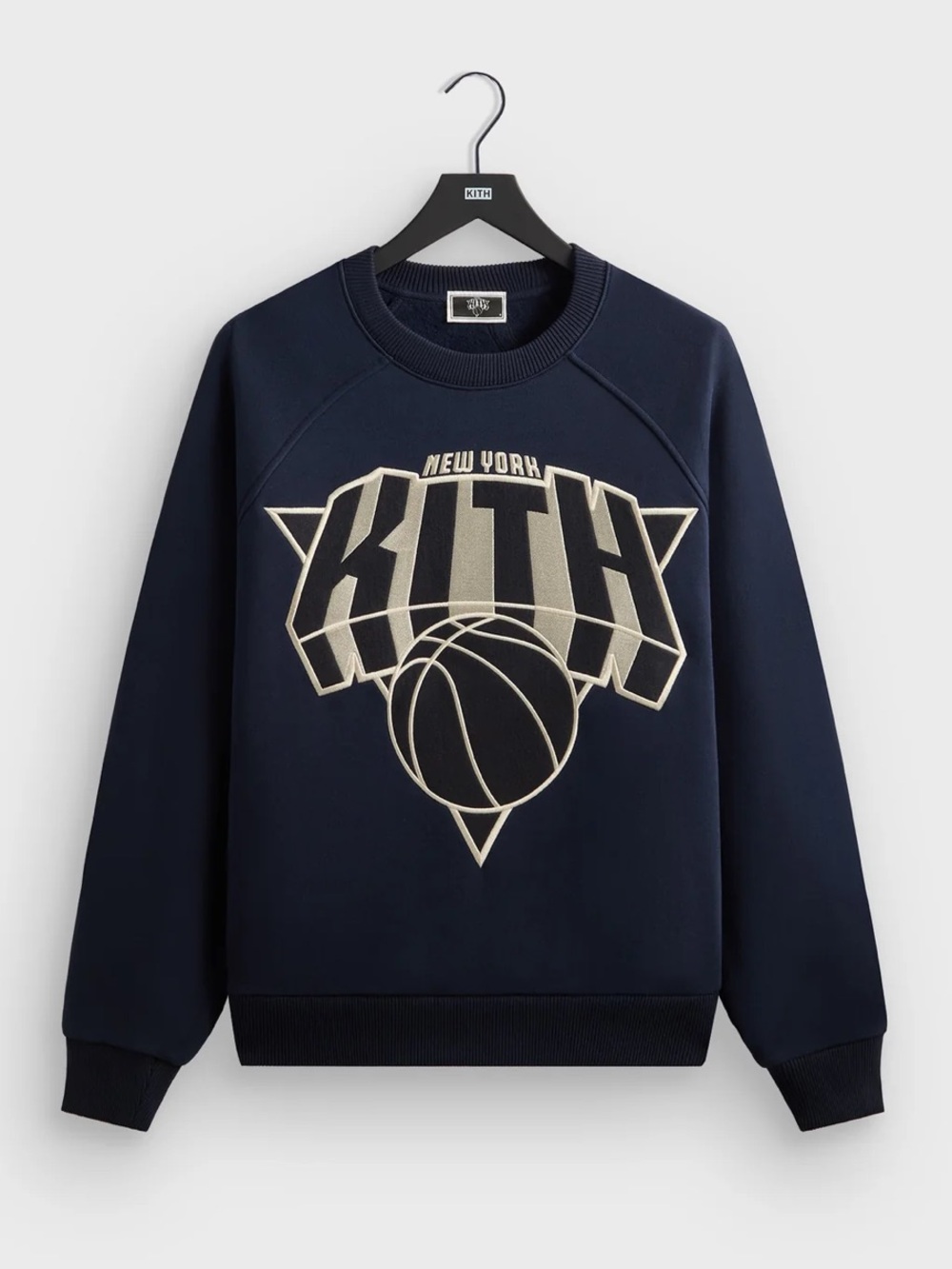 Kith for the New York Knicks Cutoff Nelson Raglan Vintage Crewneck